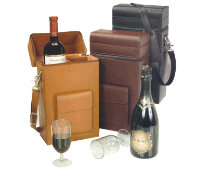 Leather Wine Case with Glasses